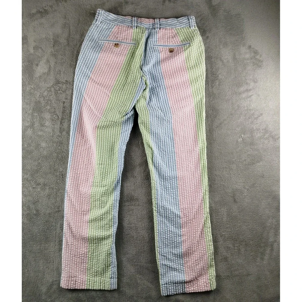 VINEYARD VINES KENTUCKY‎ DERBY Seersucker Slim Pants Mens 28x30 Colorful Stripe